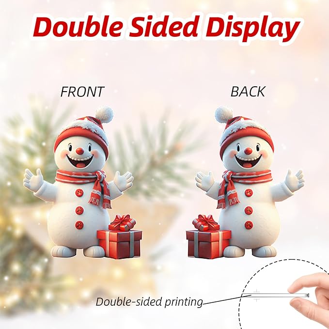 12 Pcs Christmas Tree Decorations Xmas Snowman Hanging Ornaments Cute Cartoon - Image 3