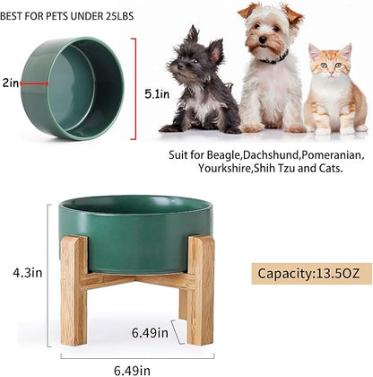 Petygooing Green Elevated/Raised Ceramic Dog Bowl - Image 3