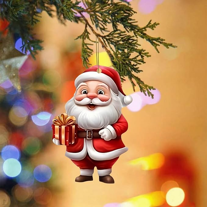 12 Pcs Christmas Tree Ornaments Funny Cartoon Santa Claus Designs Xmas Tree - Image 4