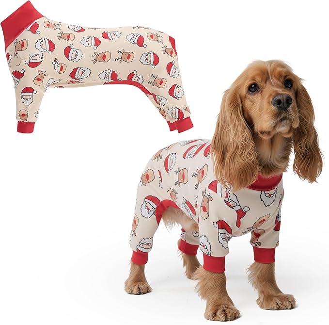 Spark Paws Dog Christmas Pajama, Dog Recovery Suit Male, Ultra-Soft and 4-Way by SparkPaws