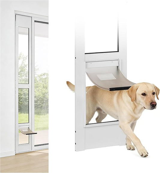 Sliding Glass Door Pet Door Insert – No-Cut, All-Metal Frame & Magnetic Flat by GiveYourPetASafeHome