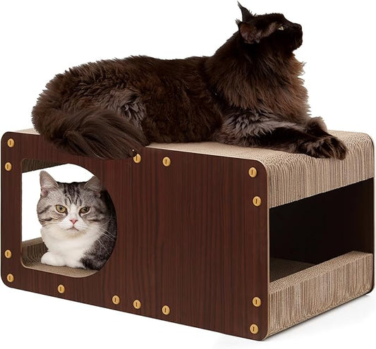 EHEYCIGA Cardboard Cat Scratcher House, 23-Inch Corrugated Cat Scratcher by EHEYCIGA