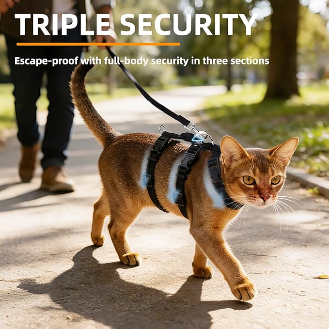 PUPTECK Cat Harness and Leash Set, Escape Proof Adjustable Kitten Harness - Image 3
