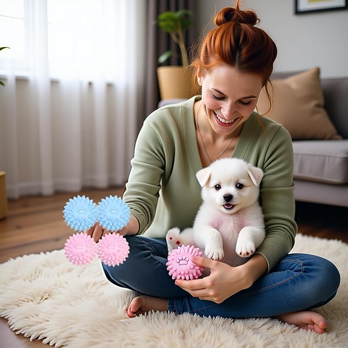 4Pcs Colorful Dogs Toy Spiky TPR Ball No Squeak Chew Toy Long Lasting - Image 4