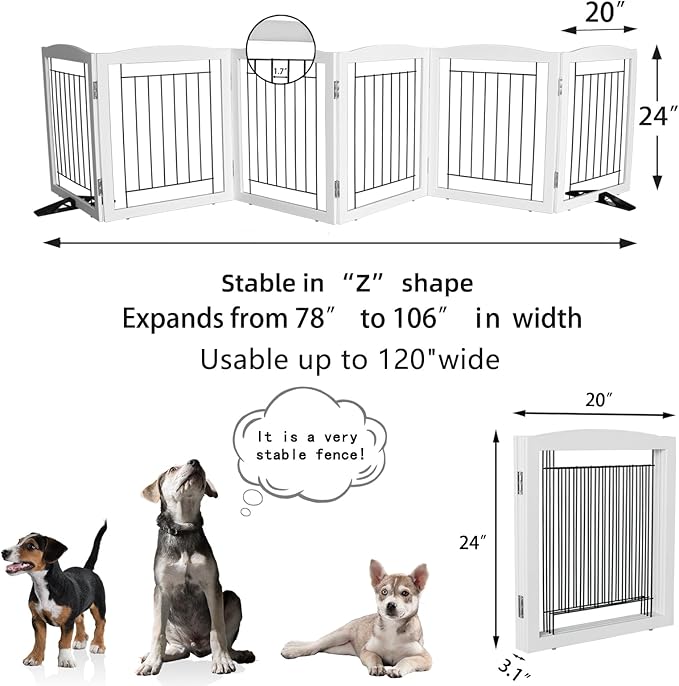 ZJSF Freestanding Dog Fence Indoor, Foldable Dog Gate - Image 7