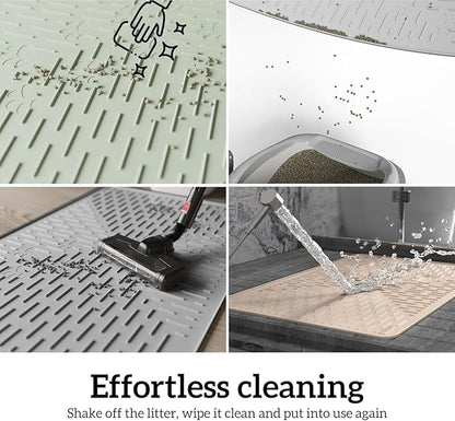 OHMO Cat Litter Mat Trapping Mat Premium Silicone 31.5x23.6 Pink, Waterproof - Image 8
