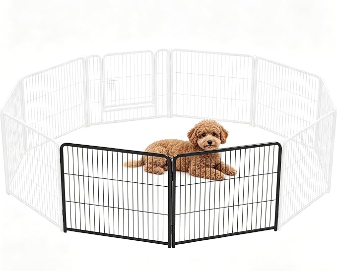 DUMOS Dog Playpen Indoor, Metal 24 Inch 2 Panels Foldable Pet Fence by DumosLifestyle