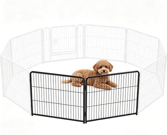 DUMOS Dog Playpen Indoor, Metal 24 Inch 2 Panels Foldable Pet Fence by DumosLifestyle