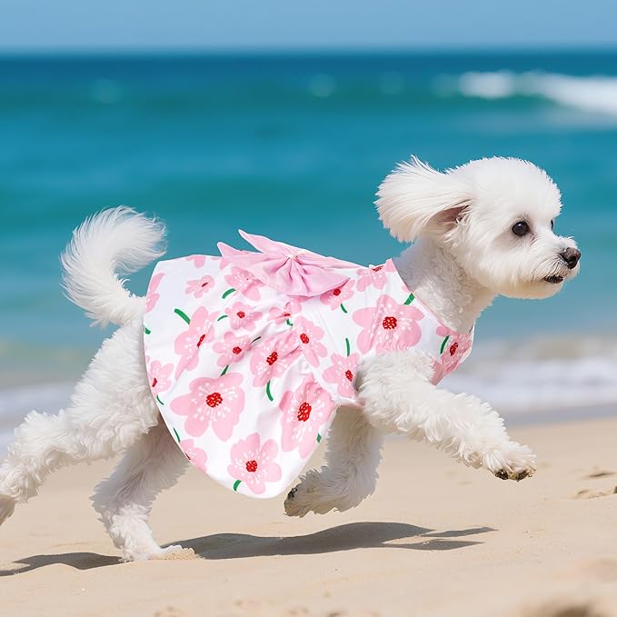 choyaxo Floral Dog Dress Cute Dog Skirt Pet Dress Summer Pet Clothes - Image 4