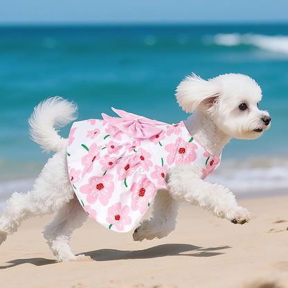 choyaxo Floral Dog Dress Cute Dog Skirt Pet Dress Summer Pet Clothes - Image 4