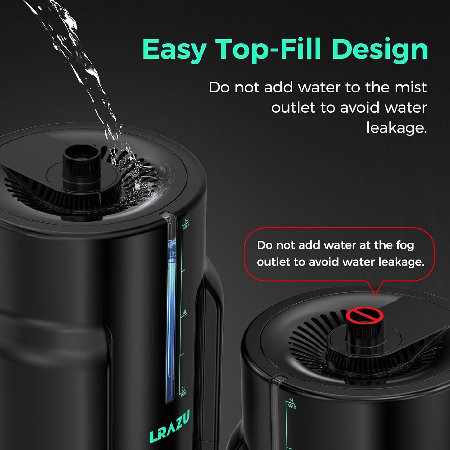 6L Humidifier for Plants, Reptile Mister System Foggers for Home Indoor, Smart Humidifier with Timer for Grow Tent, Mushroom, Houseplants, Reptile Tank and Accessories - 40H 22dB Remote Control