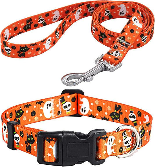 Mihqy Halloween Dog Collar and Leash Set by Mihqy