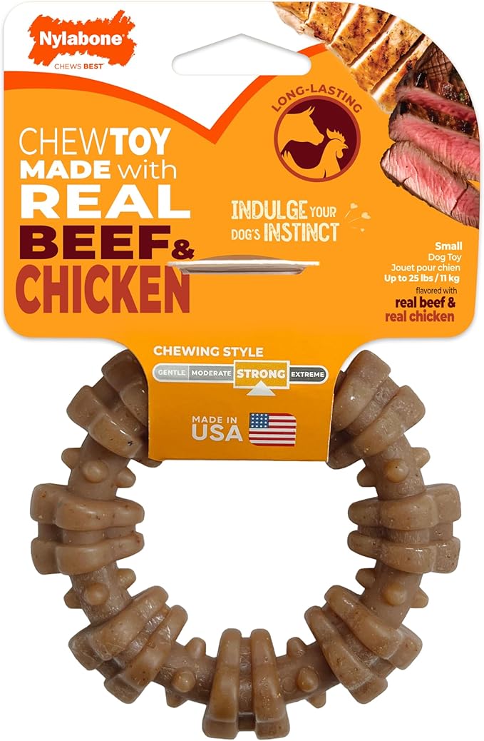 Nylabone Strong Chew Textured Ring Dog Toy Made by Nylabone