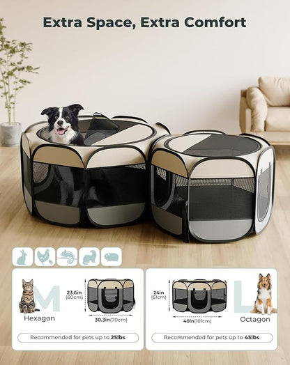 Cat Playpen, 2-Room Foldable Dog Playpen - Image 2