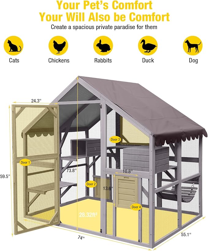 Aivituvin Catio Outdoor Cat Enclosure 28ft² Large - Image 2