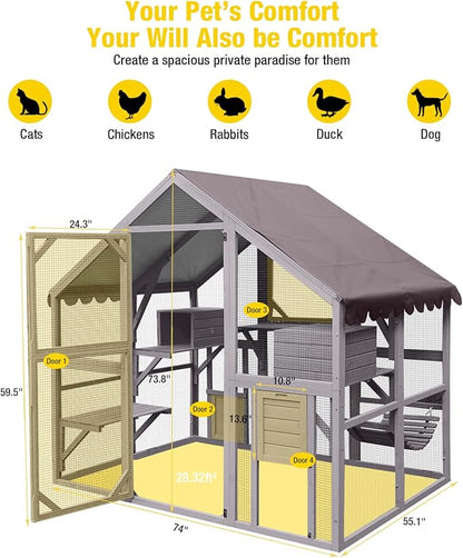 Aivituvin Catio Outdoor Cat Enclosure 28ft² Large - Image 2