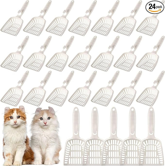24 Pieces Litter Scoop Bulk for Cats Plastic Pet Kitty Litter Scooper Durable by Unknown