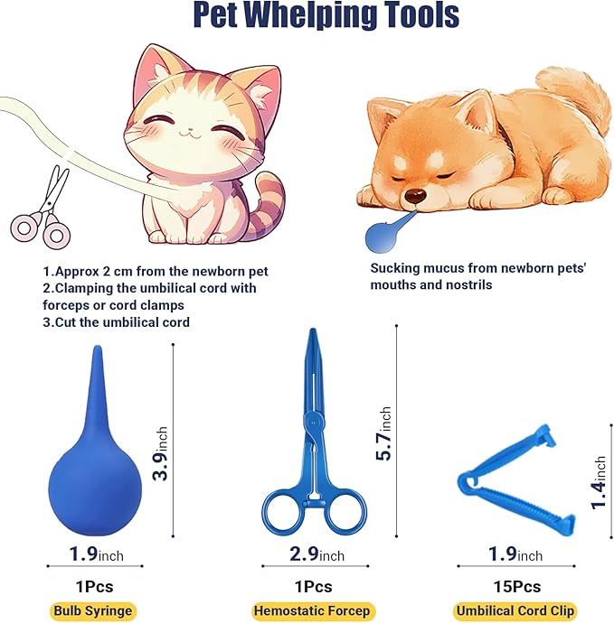 Puppy Kitten Whelping Kit, Newborn Dogs Cats Pet Whelping Kit - Image 8