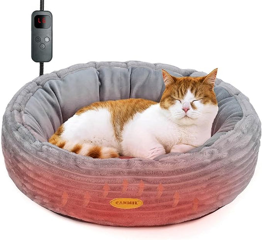Heated Cat Bed for Indoor Cats, 20’’ Electric Cat Heated Bed Pet Warming Bed by Unknown