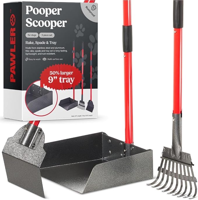 Pawler Pooper Scooper for Large Dogs, Small Dogs and Horses, Metal Poop Scooper by Pawler