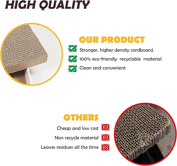 Smartbean Cat Scratcher, 17.3"L x 7.9"W x 4.7"H, Reversible Design - Image 5