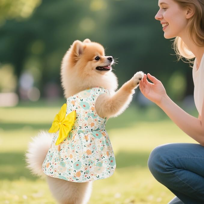 choyaxo Floral Dog Dress Cute Dog Skirt Pet Dress Summer Pet Clothes - Image 6