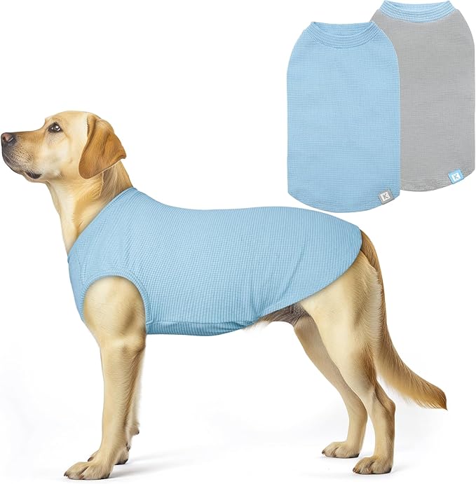 KYEESE 2Pack Waffle Dog Shirts, Lightweight Sleeveless Dog T Shirts by KYEESE