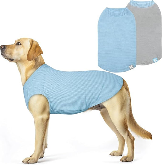 KYEESE 2Pack Waffle Dog Shirts, Lightweight Sleeveless Dog T Shirts by KYEESE