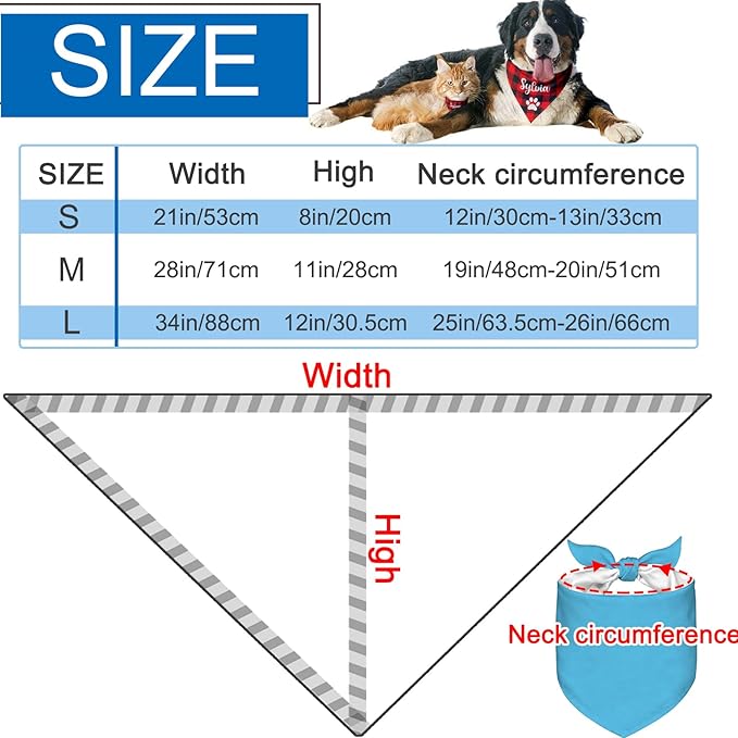 Custom Dog Bandana Personalized Puppy Bandana Customized Name Neckwear Bandanas - Image 3