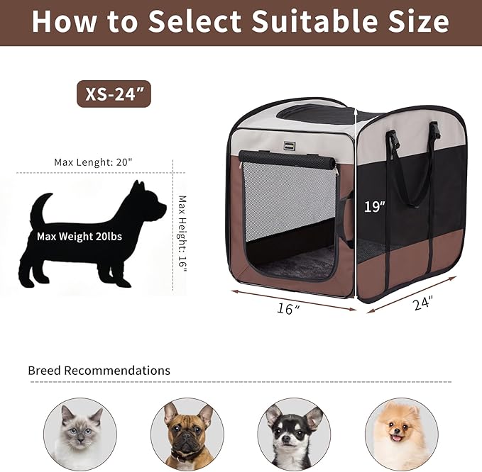 DONORO Dog Kennels and Crates for Medium Dogs, Portable Pop Up Indoor Pet Cage - Image 6