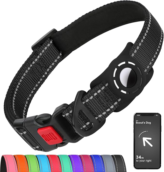 AirTag Dog Collar with AirTag Holder Compatible by Erbine