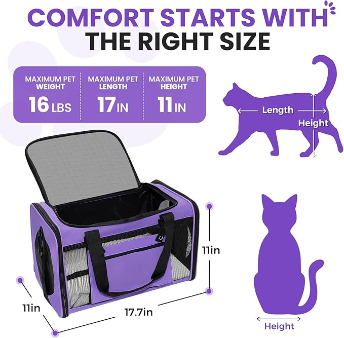 Expandable Cat Carrier Airline Approved Soft-Sided Pet Travel Carrier - Image 2