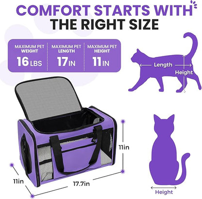 Expandable Cat Carrier Airline Approved Soft-Sided Pet Travel Carrier - Image 2