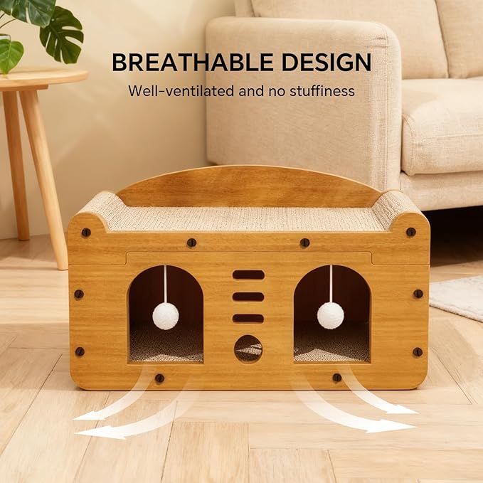 Cat Scratcher House, 2-in-1 Cardboard Cat House - Image 6