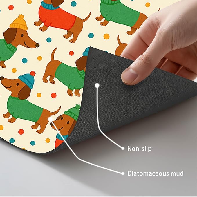 HOMETITUTE Dachshund Dogs Pet Food Mat Spill-Proof Pet Feeding Mat - Image 5