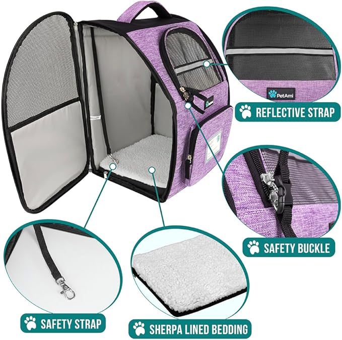 PetAmi Dog Backpack Carrier for Small Medium Dogs Large Cats up to 18 lbs - Image 4