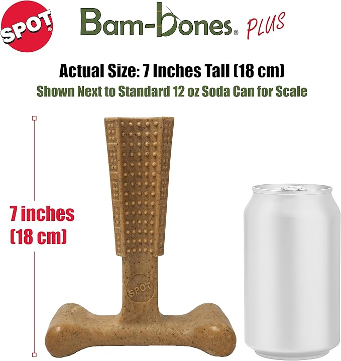 SPOT Bam-Bones Plus T-Bone, Bamboo Fiber & Nylon Dog Chew, Durable - Image 4
