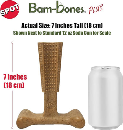 SPOT Bam-Bones Plus T-Bone, Bamboo Fiber & Nylon Dog Chew, Durable - Image 4