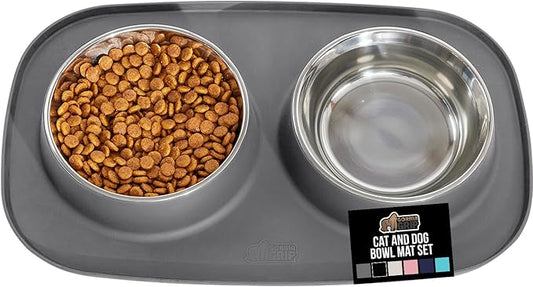GORILLA GRIP Feeding Mat Bowl Set, 4 Cup 100% Waterproof BPA Free Silicone Base by Unknown