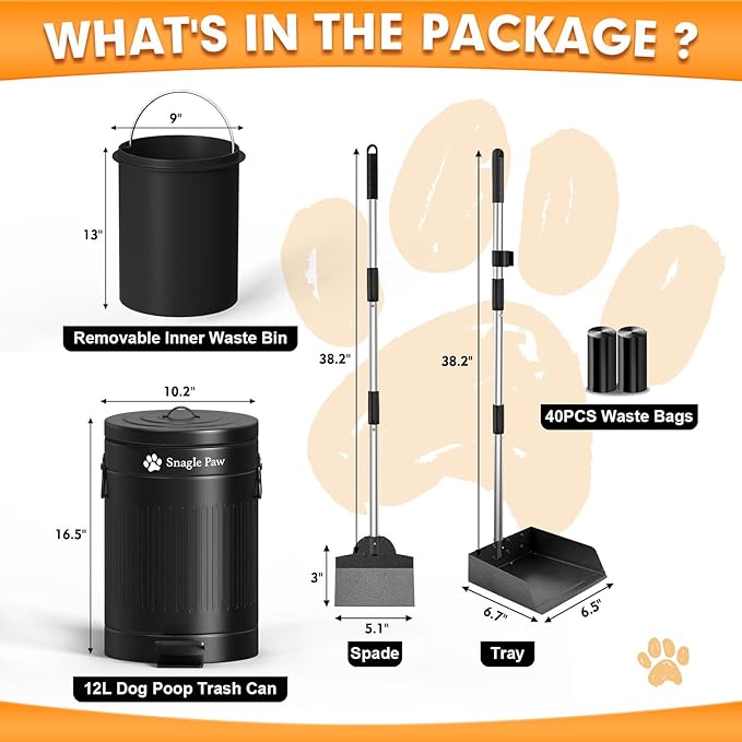 Snagle Paw Metal Dog Pooper Scooper Set, Poop Scooper - Image 7