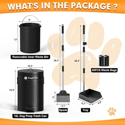 Snagle Paw Metal Dog Pooper Scooper Set, Poop Scooper - Image 7