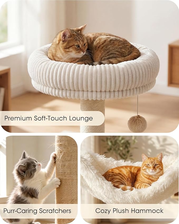 61" Modern Cat Tree Tower for Indoor Cats, Luxury Climbing Tower - Image 3