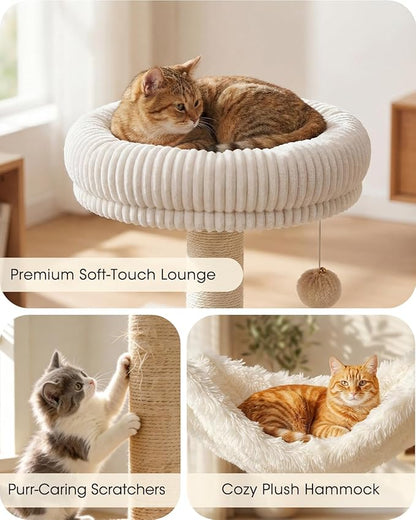 61" Modern Cat Tree Tower for Indoor Cats, Luxury Climbing Tower - Image 3