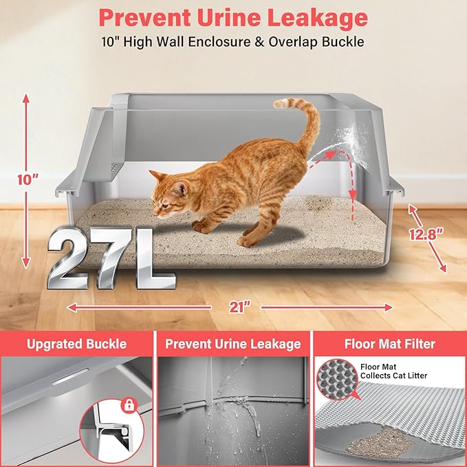 2PACK Stainless Steel Cat Litter Box - Image 3