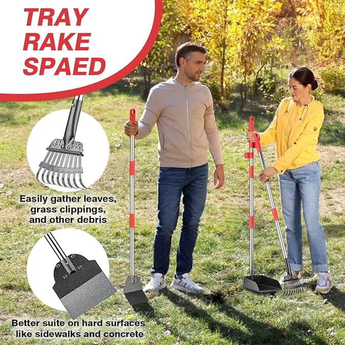 FUSBUNTY Pooper Scooper, Long Handle Dog Pooper Scooper, Heavy Duty Stainless - Image 4