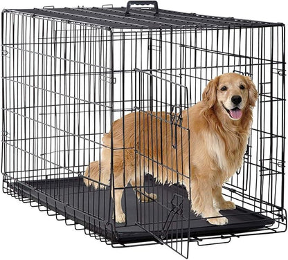 BestPet | Dog Crate | 48" | Black | Foldable Metal Kennel by BestPet