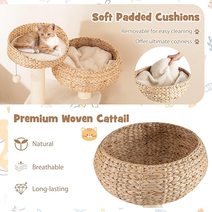 Tangkula Modern Cat Tree, Tall Cat Tower - Image 3