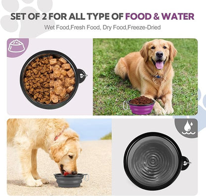 Collapsible Dog Bowl Large 2 Pack, Dog Water Bowls - Image 3