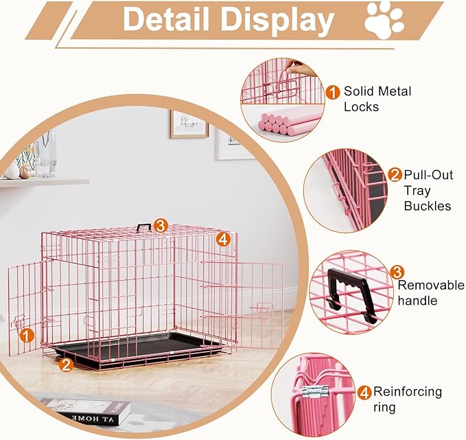 FDW 24inch Dog Crate Pet Cage - Image 5
