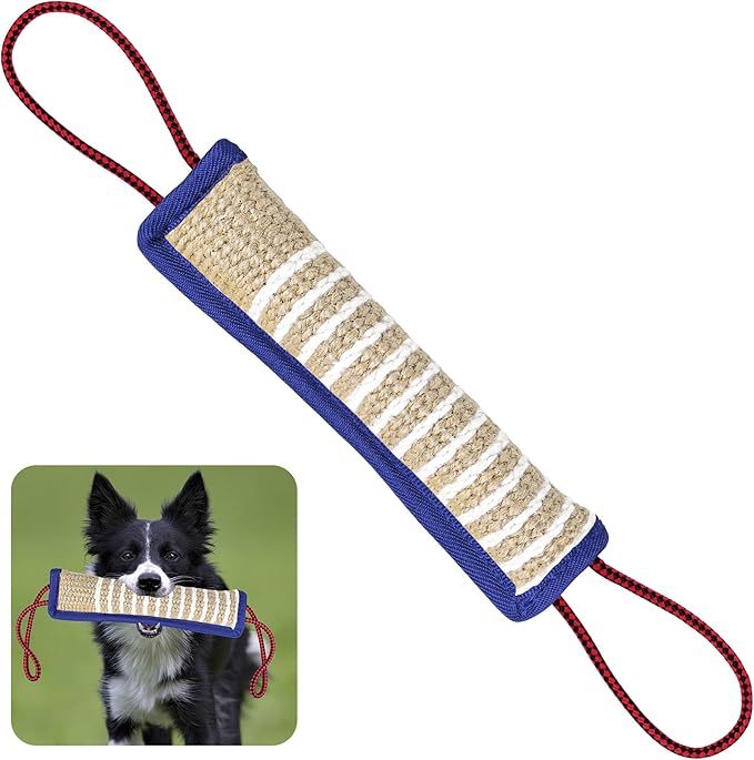 ToLanbbt Dog Tug Toy Bite Jute Pillow Pull Toy by ToLanbbt
